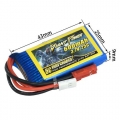 3.7V 600mAh 25C LiPo Battery JST +MX2.0 -2P positive plug