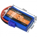 7.4V 2S 850mAh 35C LiPO Battery EC2 plug