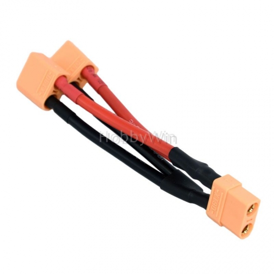 XT90 plug Parallel Connection Cable 10awg wire 1 Female + 2 Male - Click Image to Close