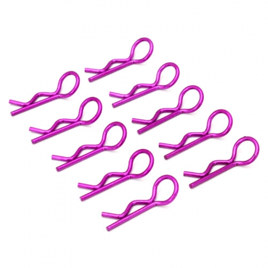 Purple Thickened Medium- Ring Body Clips 45 degree 10pcs - Click Image to Close