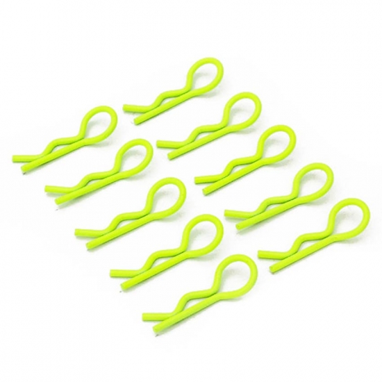 Yellow Thickened Medium-Ring Body Clips 45 degree 10pcs - Click Image to Close