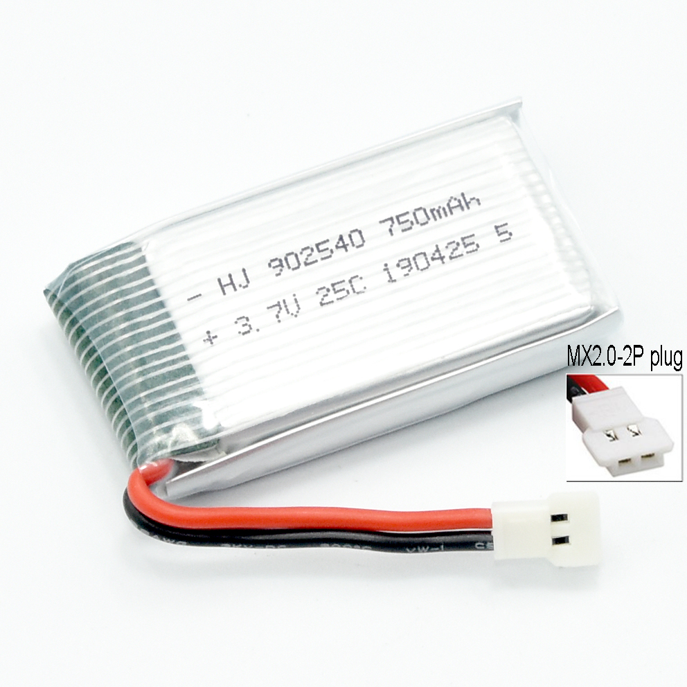 3.7V 1S 750mAh 25C LiPO Battery MX2.0-2P plug - Click Image to Close