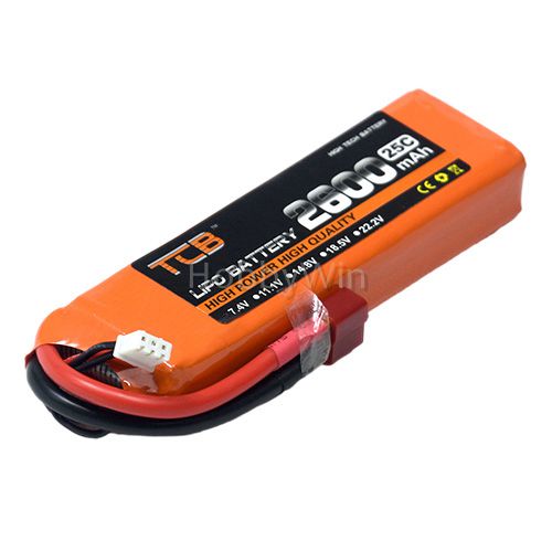 7.4V 2S 2600mAh 25C LiPO Battery T plug - Click Image to Close