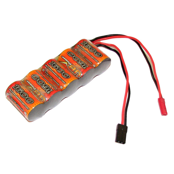 6V 1600mAh NiMH Receiver Battery Straight pack - Click Image to Close