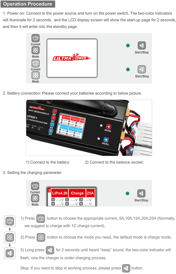 UP600+ Dual Channels LiPO LiHV Charger for Big Drones