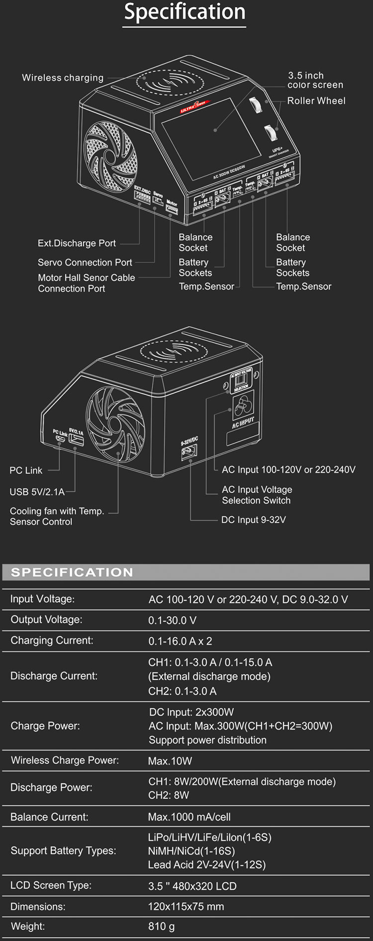 UP6 Plus Smart Charger