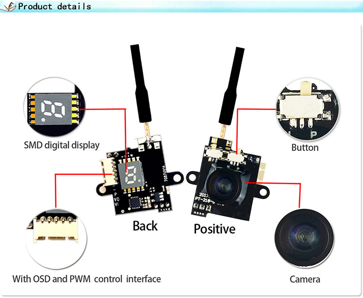 200mW adjustable 5.8G/48CH AIO VTX