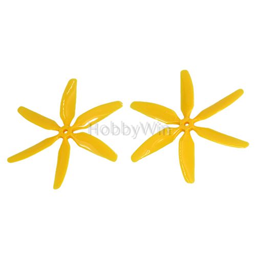6 Bladed 5x4 Propeller Yellow CW +CCW 10 pairs - Click Image to Close