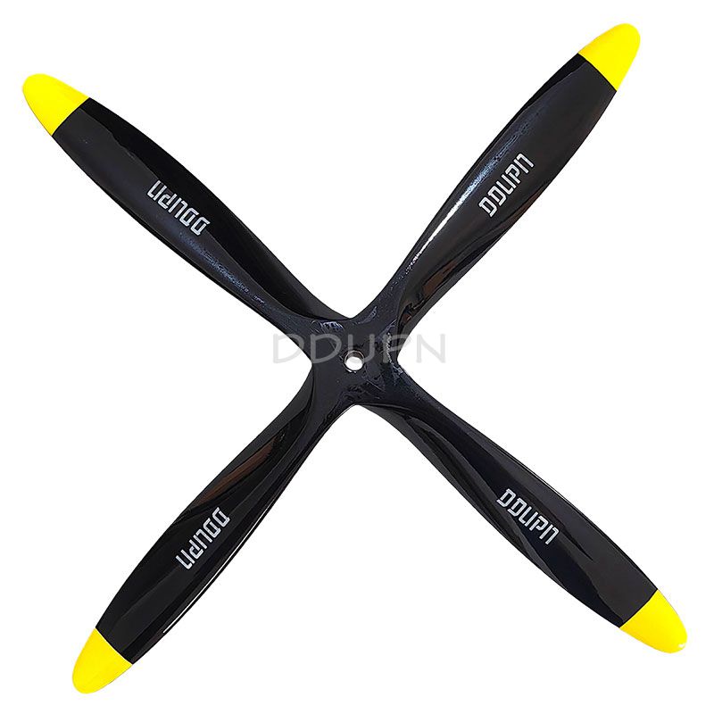 4 Bladed 18x8 Engine Wood Propeller Black - Click Image to Close