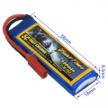 3.7V 1S 580mAh 25C LiPO Battery JST plug