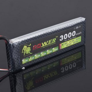 7.4V 2S 3000mAh 25C高倍航模电池 T头