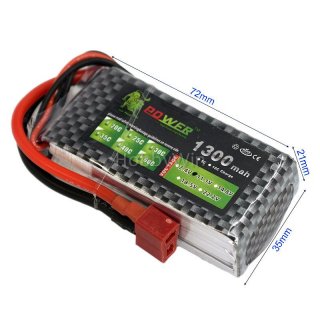 11.1V 3S 1300mAh 25C 锂电池 T型插头