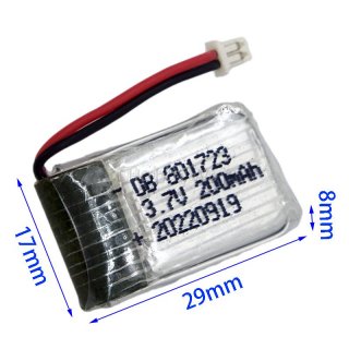 3.7V 200mAh 20C 锂电池 PH1.25 正向插头