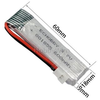 3.7V 600mAh 25C LiPO Battery MX2.0 -2P positive plug