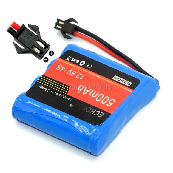 12.8V 4S 500mAh 锂铁电池 SM-2P正向公头