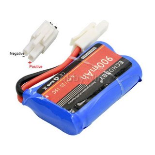 6.4V 2S 900mAh 锂铁电池 EL-2P公头 正方负圆