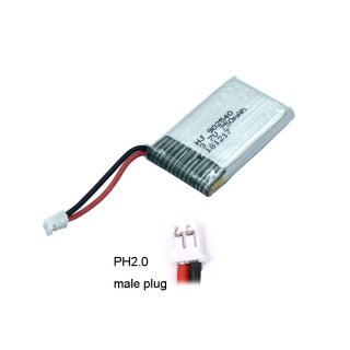 3.7V 1S 750mAh 25C Lipo Battery PH2.0 plug