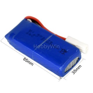 7.4V 2S 2000mAh 25C LiPO Battery EL2P Female Plug P -TO- S