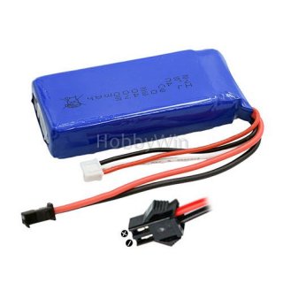 7.4V 2S 2000mAh 25C 锂电池 SM2P 反向插头