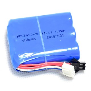 11.1V 3S 650mAh 15C 14500 Li-Ion Battery SM-2P positive plug