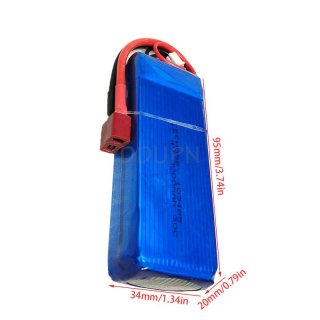 7.4V 2S 3000mAh 30C LiPo Battery T plug