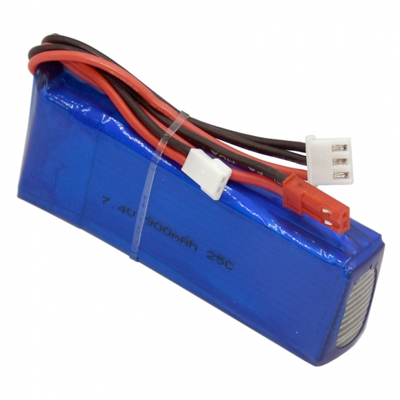 7.4V 900mAh 25C 锂电池 三出线 JST+MX2.0-2P正向 +平衡头