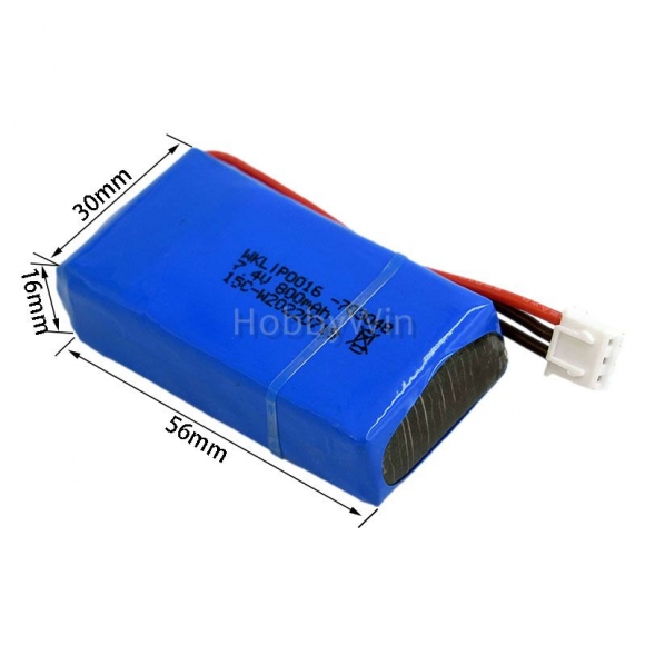 7.4V 2S 800mAh 15C LiPO Battery XH2.54 -3P plug