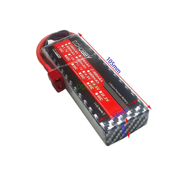 11.1V 3S 1800mAh 20C LiPo Battery T -type Plug