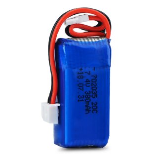 7.4V 2S 380mAh 20C 锂电池 MX2.0-2P 正向插头