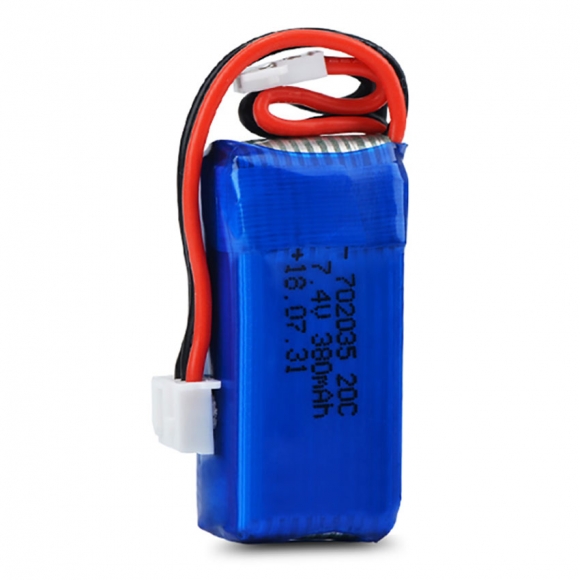7.4V 2S 380mAh 20C LiPO Battery mx2.0-2P plug