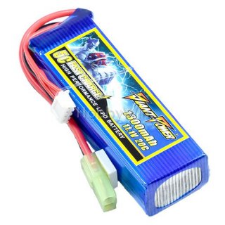 11.1V 3S 1300mAh 20C LiPO Battery Green EL2P female P -TO- R