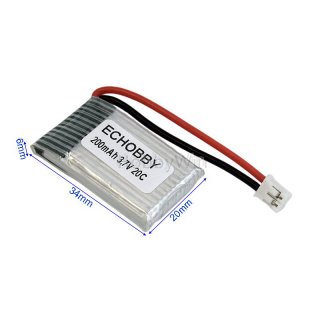 3.7V 200mAh 20C 锂电池 ph2.0 2P正向插头