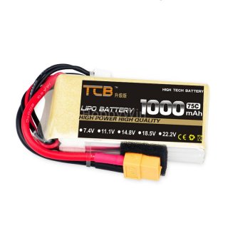 7.4V 2S 1000mAh 75C 锂电池 XT60插头