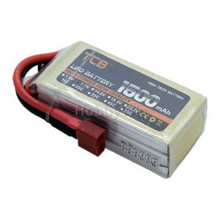 14.8V 4S 1500mAh 25C LiPO Battery T Plug