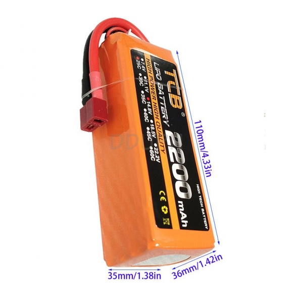 14.8V 4S 2200mAh 航模锂电池 25C T头