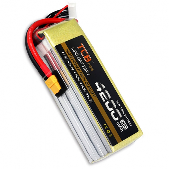 22.2V 6S 4200mAh 25C 锂电池 升级版 XT60插头