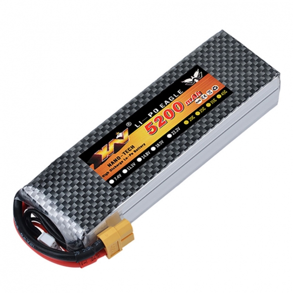 11.1V 3S 5200mAh 35C 锂电池 XT60插头