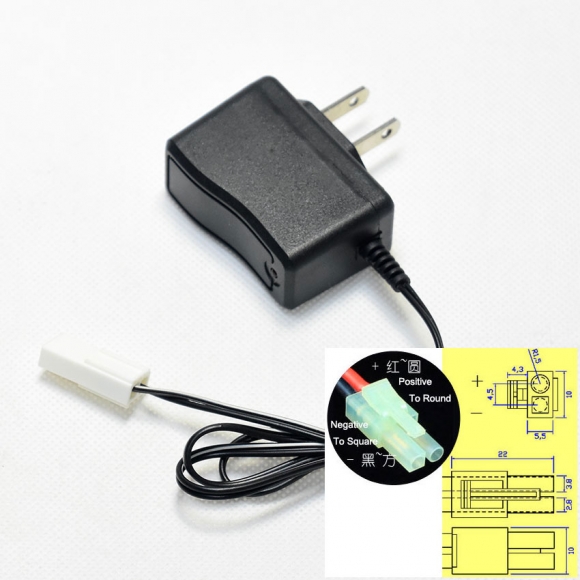 7.2V 250mA US Charger EL-2P Female plug Positive to Round