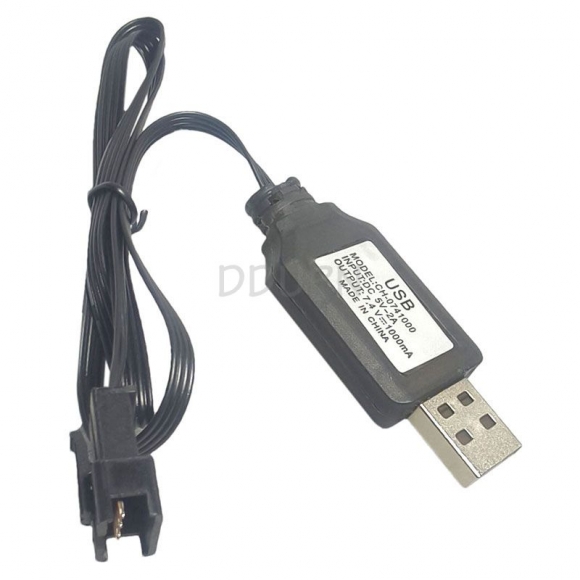 3.7V x2 (7.4/2S) LiPO USB Charger 1A SM4P Rev Female Plug