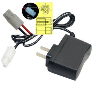 9.6V 250mA US Charger Big Tamiya male plug Positive TO Square