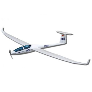 DG-1000 电动滑翔机 2630mm 玻纤机身 轻木蒙皮机翼
