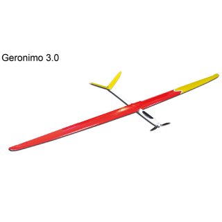 Geronimo 电动滑翔机-3000mm 玻璃钢机身+轻木蒙皮机翼