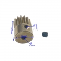 HBX part M16035BL Brushless Motor Pinion 14T