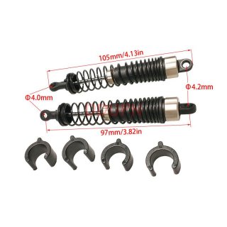 HBX part 3338 -T001 Front Aluminum Capped Shocks +Clasps