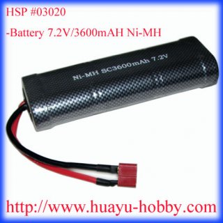 HSP part 03020 NiMH Battery 7.2V 3600mAh T- plug