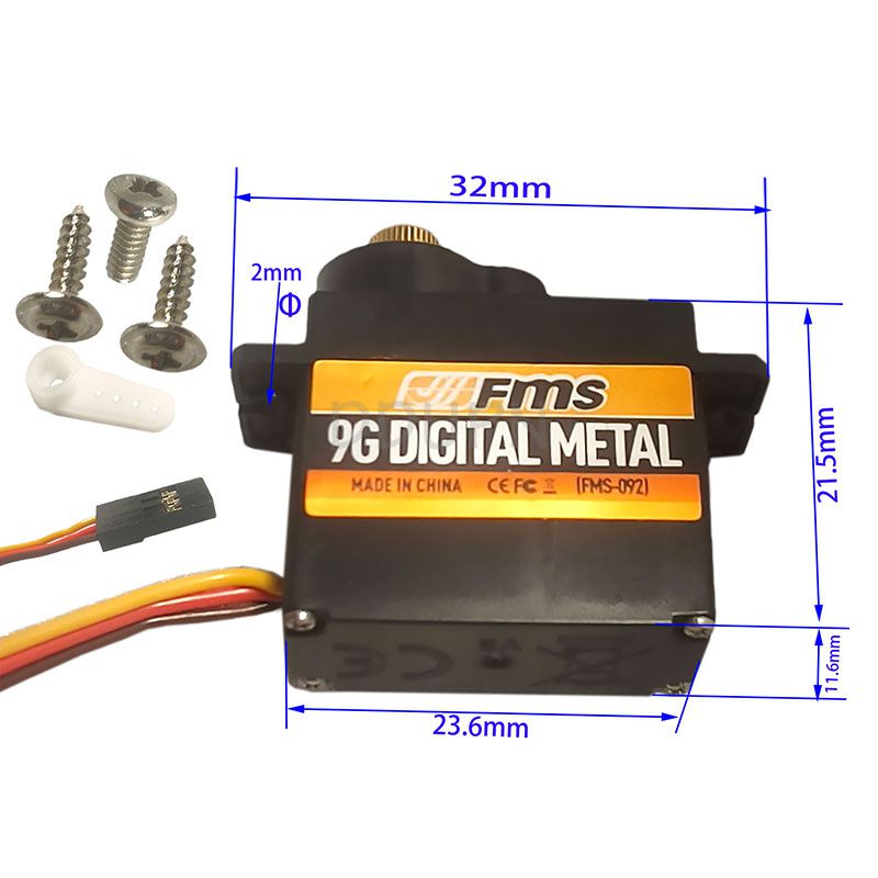 FMS SER015 9G Metal Gear Digital Servo Pos 460mm Wire