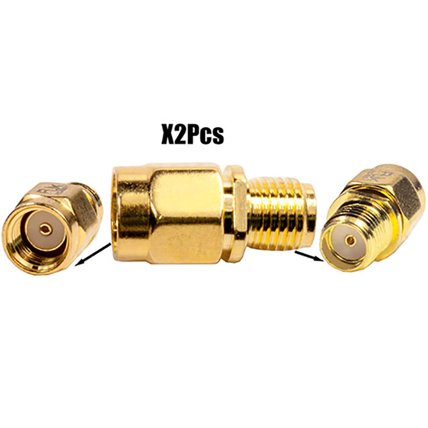 RPSMA /Male to SMA /Female Adapter 2pcs - Click Image to Close