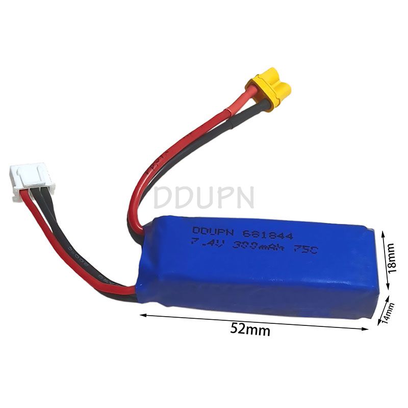 7.4V 2S 300mAh 75C LiPO Battery XT30 Plug