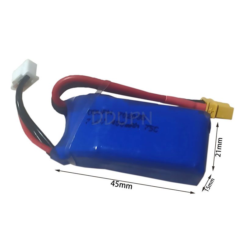 7.4V 2S 400mAh 75C锂电池 XT30插头