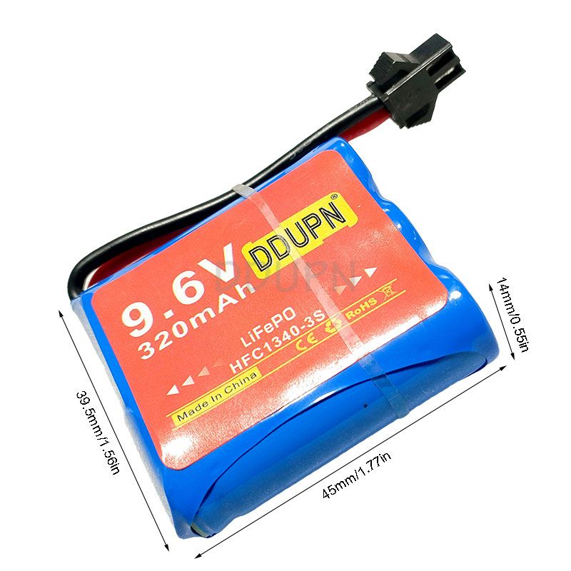 12.8V 4S 320mAh LiFe Battery SM2P Rev Male Plug
